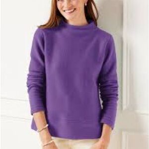 Talbots Deep Purple Knit Top with a button down back placket. Size XS